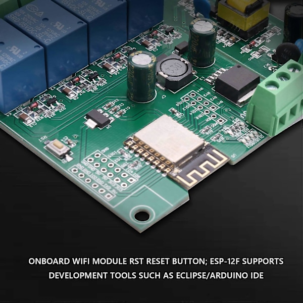 ESP8266 ESP-12F WIFI Relémodul 4-kanals AC90-250V/DC7-30V/5V Forsinkelsesrelébryter for IDE Smart Ho.pa