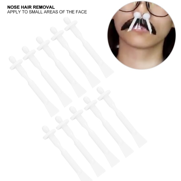 50 stk 2-i-1 ansikts nese hårfjerning voksstifter Engangs applikatorstifter for hårfjerning