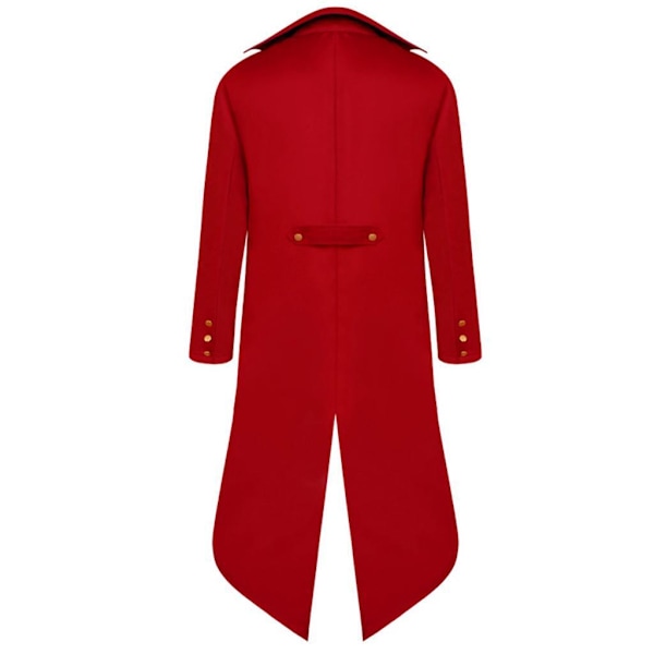 1/2/3 Män Steampunk Frackjacka Gotisk Viktoriansk Kappa Paty Röd XL Red XL 1Set