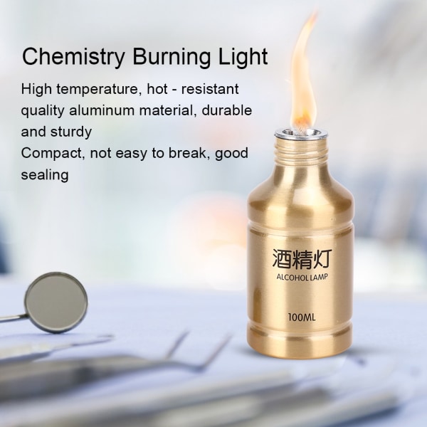 100 ml Chemry Burning Light Alumiini Laboratorion lämmitystarvikkeet Opetusvälineet Kulta