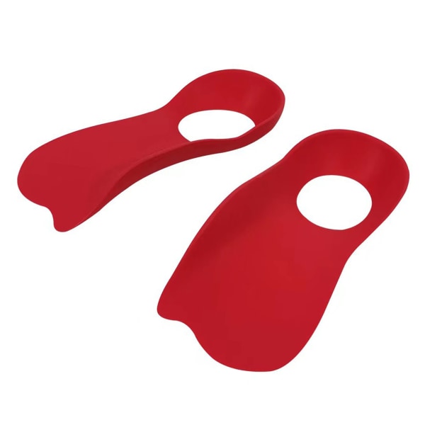 1 pari Flatfoot Ortopediset kantapääpohjalliset Kaaren tukipohjalliset, joissa on reikä O X -tyypin säären korjaamista varten, punainen M(35?39)