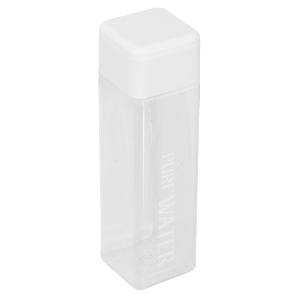500 ml 17 oz vandflaske gennemsigtigt bærbart brevtrykt drikkevandsflaske med håndledsreb hvid