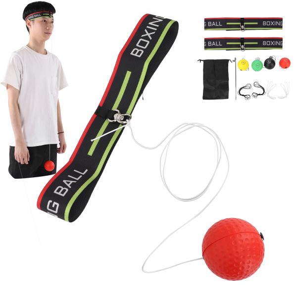 Bokserefleksbold til justerbart pandebånd Refleksboldsæt til hånd-øjekoordinationstræning