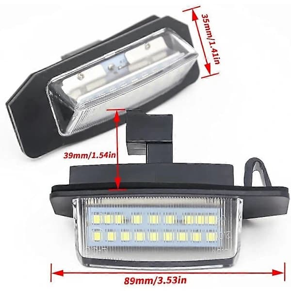 2 STK LED Nummerpladelygter Til Mitsubishi Outlander 2 3 Lancer Eclipse 3 4 Cross Galant Xpander i-MiEV sort