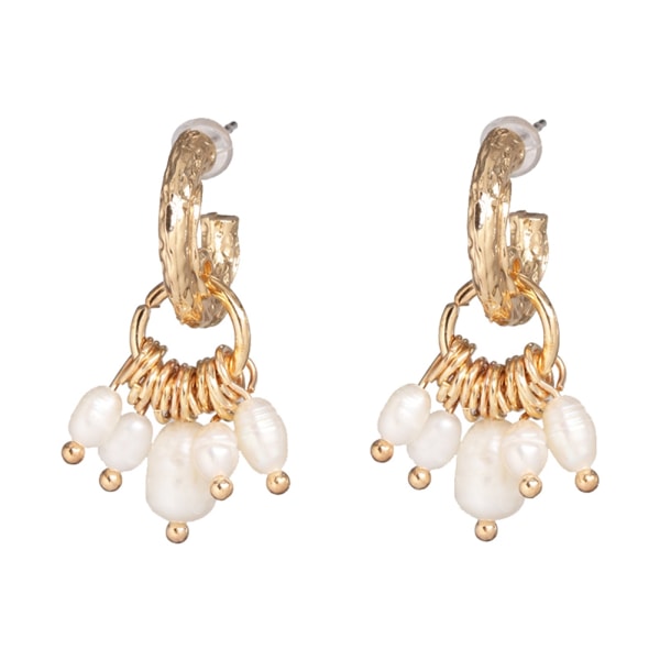 1 Par mode C-form hänge örhänge med faux Pearl dekoration kvinnor flicka smycken gåva