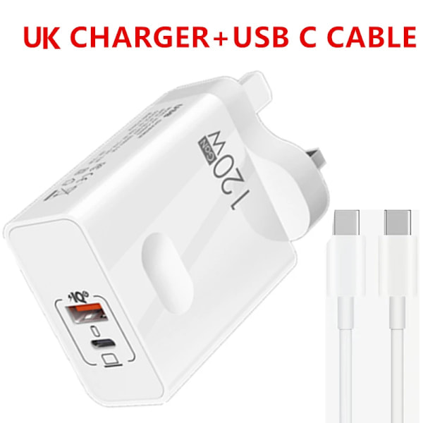 USB-C 120W Gan Super Rask PD-Lader for Bærbare, Tabletter, 15'' iPad, Macbook, Oppo, Samsung, Xiaomi USB Rask Lading Adapter EU-Lader