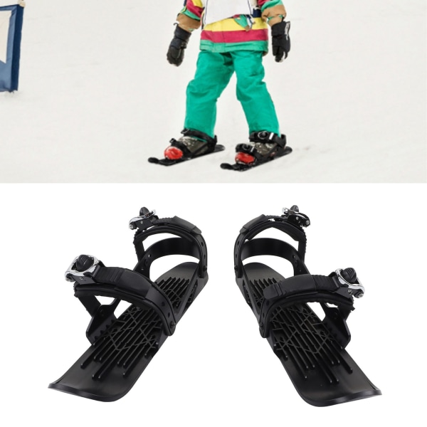Minihiihtoluistimet Minihiihtokengät säädettävät hiihtolaudat Kiinnitetään laskettelukenkiin laskettelurinteisiin Talviurheilu lapsille Musta