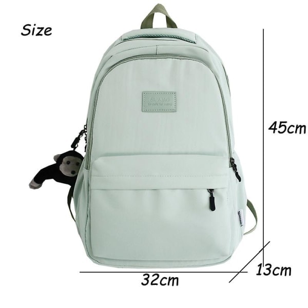 Naisten reppu Yksivärinen naisten monitaskuinen rento naisten matkalaukku Korkealaatuinen koululaukku teini-ikäiselle tytölle Varattava reppu Beige White Only bag Beige White Only bag