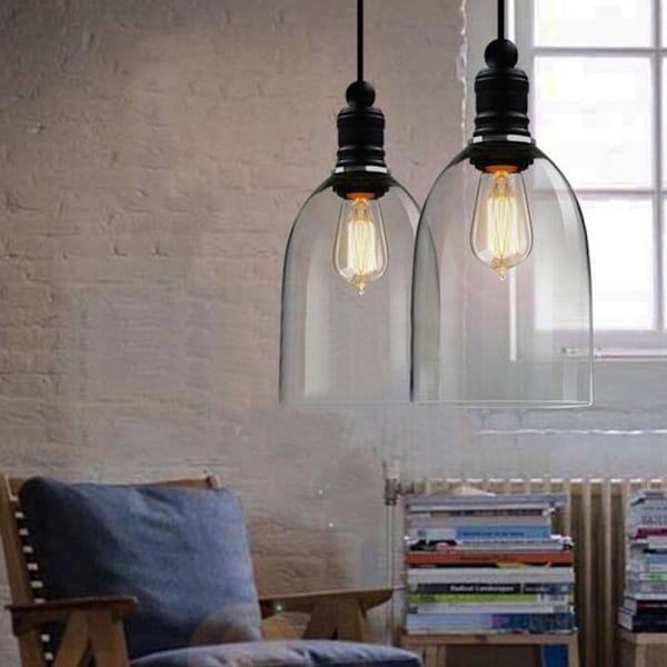 Paris_Glas Taklampe E27 Retro Vintage Industriell Ledning Cafe Bar Taklampe, for Stue