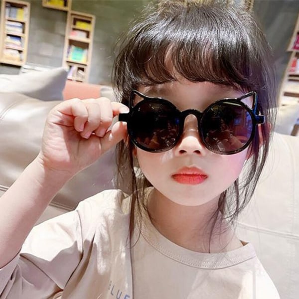 Nye søte tegneserie solbriller for barn Gutter Jenter Nydelig vintage rund utendørs solbriller beskyttelse for barn Lilla
