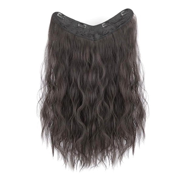 Menneskehårklemme sort usynlig gennemsigtig sømløs nylontråd 60 cm hårforlænger til styling