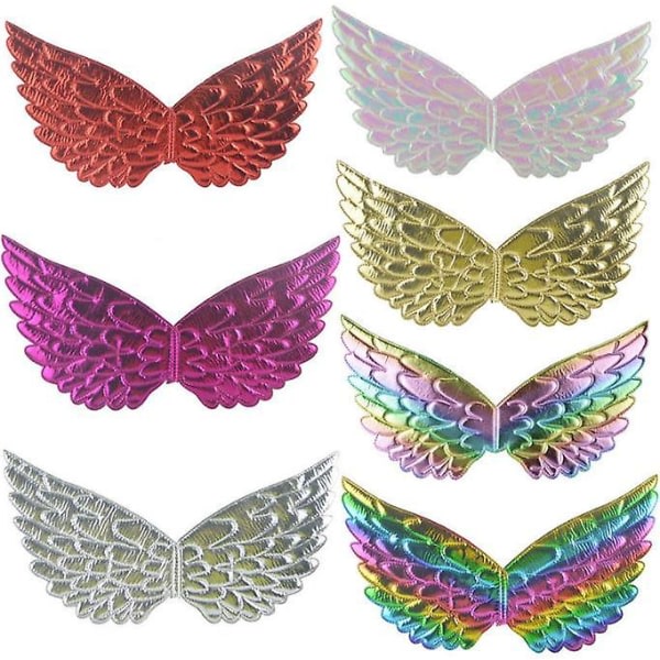Rainbow Unicorn Wings Kostym Accessoarer Födelsedag Halloween sølv