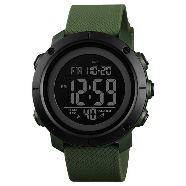 Digital display herr elektronisk klocka dubbel tid Armbandsur