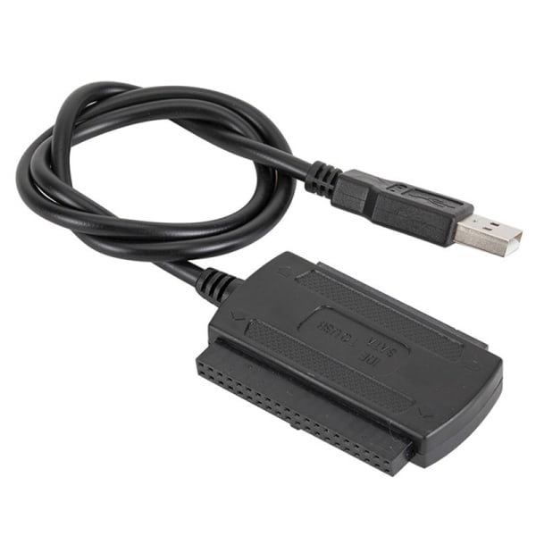 USB 2.0 til IDE-adapter konverterkabel til 2,5 3,5 tommer harddisk Dr. Sort