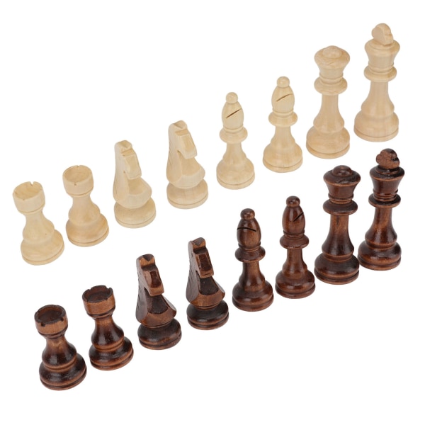 32 stk sjakkstykker Kun 2 farger Lett glanset sjakkmenn for profesjonell nybegynnerunderholdning