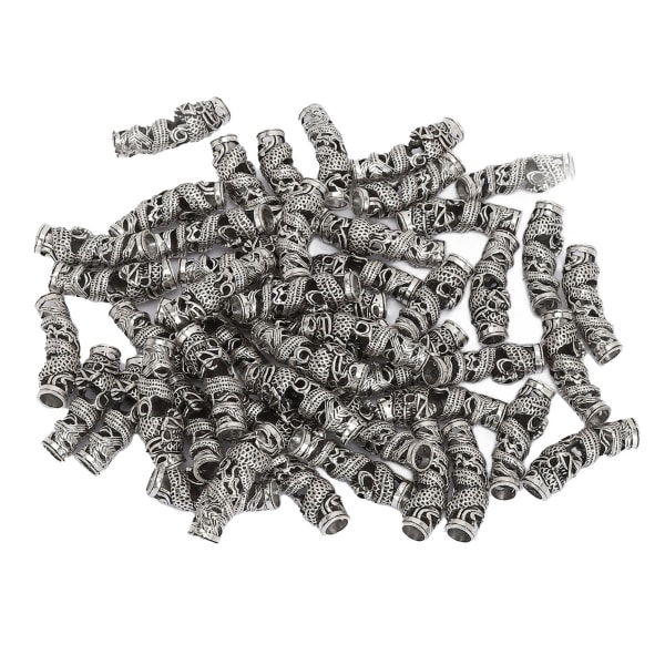 50 stk skjeggperler metall multifunksjonelle lette stilige dreadlocks Tube perler for hår Armbånd Halskjede