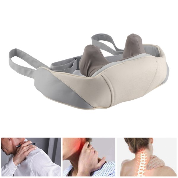 Nakke Skulder Massager Hot Compress 2 Styrke Relief Stress Elektrisk ælte massagepude Hvid Brun
