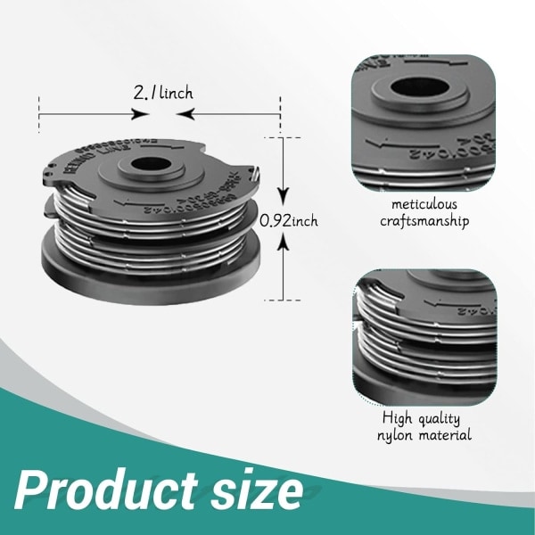 4 stk. linjespoler til Bosch græstrimmerruller, nylon erstatningsspole til Bosch F016800351 ART 24,27,30 og ART 30-36 LI (6,1mx Ø1,65mm)