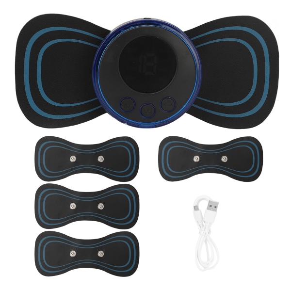 Cervikal massagepude USB Intelligent elektrisk 8 tilstande 19 gear Brystrygge massagepude
