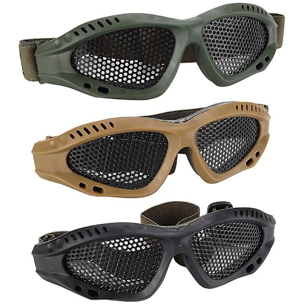 3-pack Slitstarka Andningsbara Säkerhetsglasögon med Hög Hållfasthet Nätdesign