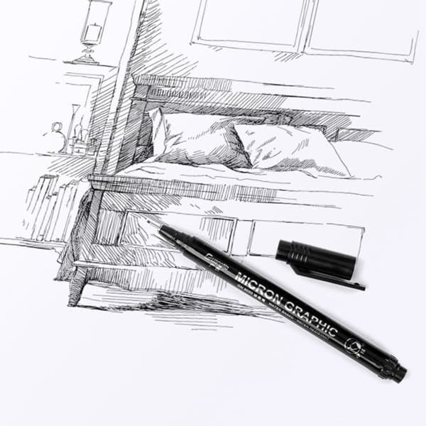 Blækpen kunstnerpen sort 12 stk./pakke