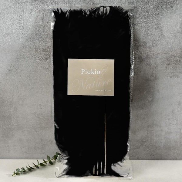 24 stk. naturlige sorte strudsefjer, fjerbuske 8-10 tommer (20-25 cm) bulk til DIY Halloween-dekorationer, bryllupsfest midterstykker, Gatsby-dekorationer—PA