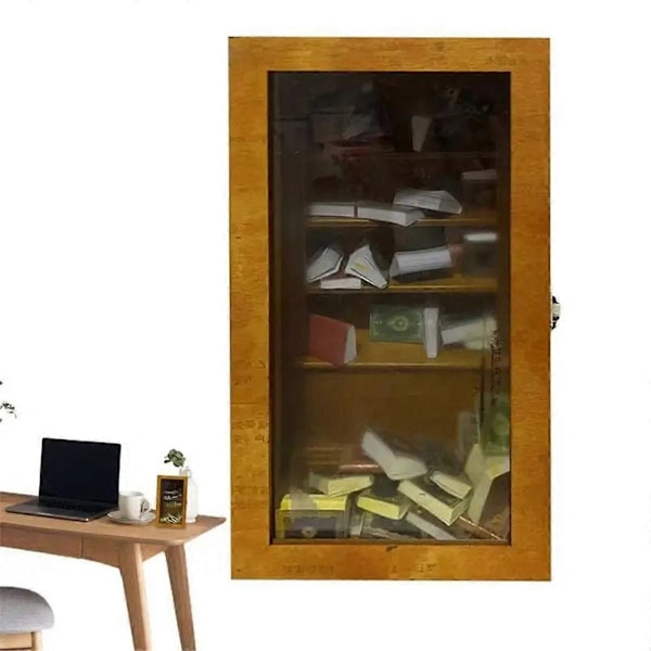 Miniature Bogreol Lomme Angst Bogreol Træ Lille Bogbibliotek Stresslindrende Bogreol Tab.pa