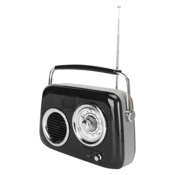 Retro Radio Bluetooth högtalare Bärbar Handhållen HiFi Stereoljud Söt radiohögtalare i gammaldags stil för fest utomhus Svart