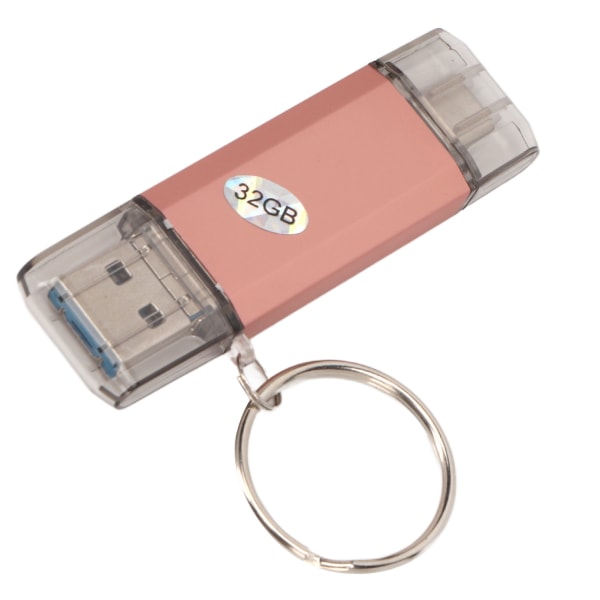 USB-flashdrev med nøglering Metal U Disk Vandtæt High Speed ​​3.0 Type C Micro USB 3 i 1 32GB