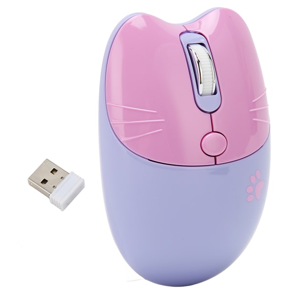 Trådløs mus BT5.1 eller 2.4GHz Silent Click Justerbar DPI Auto Sleep Office Mouse for Girl Working Family School Cafe Lilla