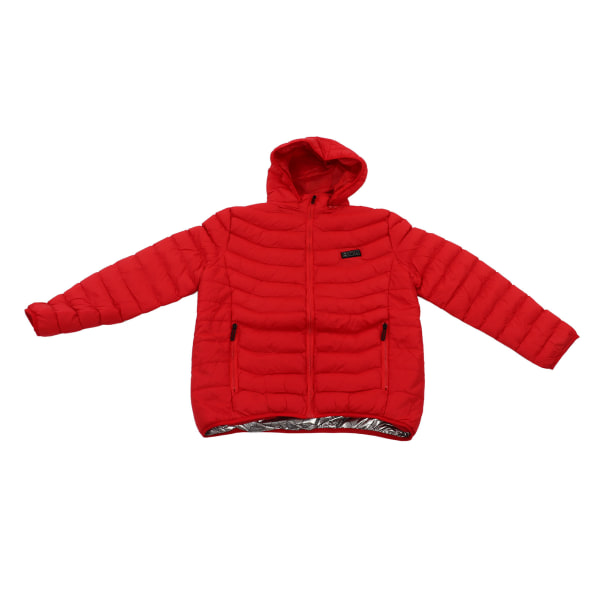 11 områder Opvarmet jakke Udendørs USB Elektrisk Varme Jakker Warm Sprots Thermal Coat Tøj Opvarmelig bomuldsjakke til mænd Rød S
