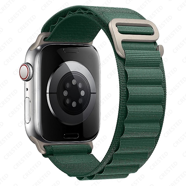 Alpine Loop-band för Apple Watch Rem 49mm 44mm 40mm 45mm 41mm 42mm 38mm 38 40 44 45 Mm Armband Iwatch Ultra Series 7 6 3 Se 8 mörkgrön