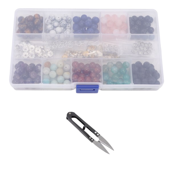 240 stk Lava Rock Stone Beads Kit 10 Styles Multicolors 8mm Diameter for DIY Armbånd Smykker Making