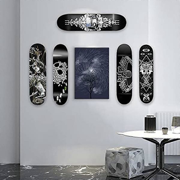 6 Pak Skateboard Flydende Dæk Display Vægmonterings Rack Holder Hænger Passer til Hjemmeopbevaring Display.pa