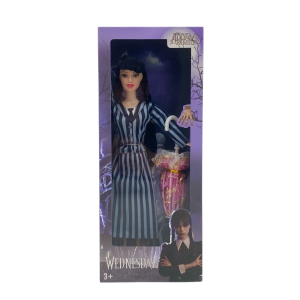 Nya Toys Addams' A Doll Wednesday Addams Doll Manufacturer long sleeves striped
