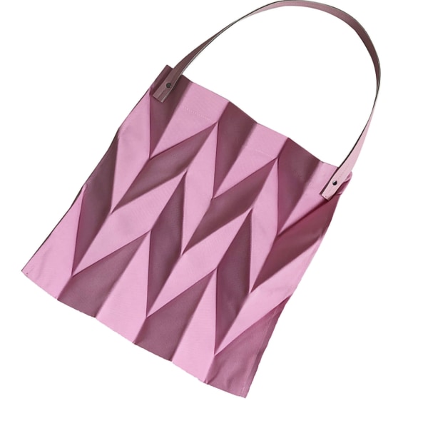 Återanvändbar tygväska med stor kapacitet Fashion Polyline Design Shopping tygväska för hemresande kontor Rosa