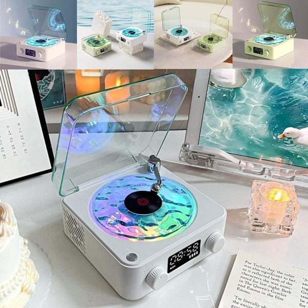 The Waves Vinyyli soitin, Wave Retro Vinyylilevy soitin Langaton Bluetooth-kaiutin Vihreä Green