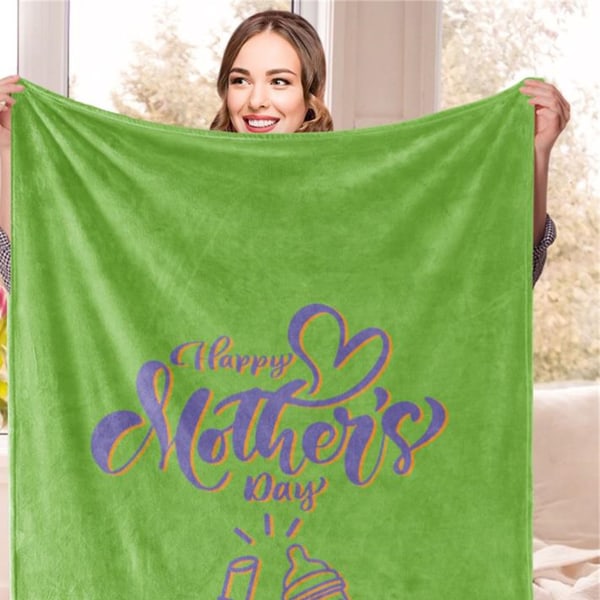 Nukkumispeite Vihreä polyesteri vuodesohva tuolipeitto, jossa sanat äidille lahjaksi 120x150cm/47,2x59,1in