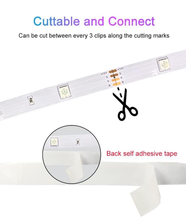 Fleksibel 10m RGB LED-strip / Lysslange / LED-Strip Bluetooth APP Multicolor multifärg