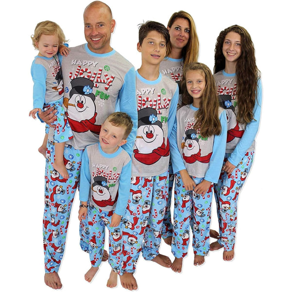 Familjematchande julsnögubbe Pyjamasuppsättningar Söt snögubbe