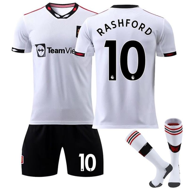 22-23 Manchester United borta sett #10 Rashford fotbollströja Vuxna barn fotboll Tröjor 24