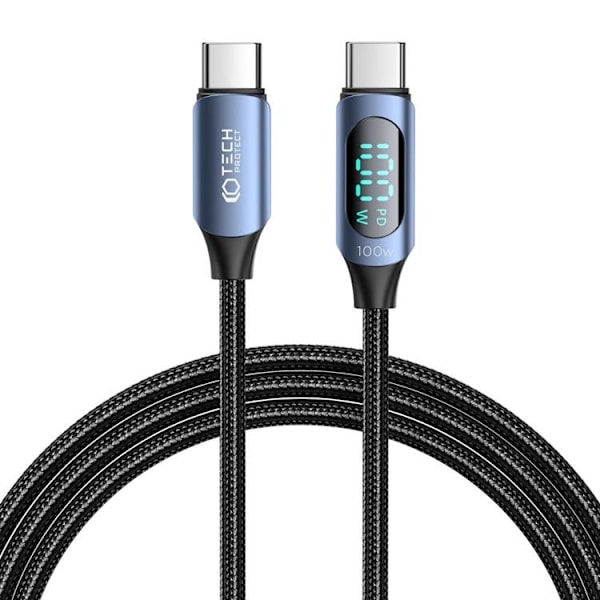 Tech-Protect USB-C til USB-C Kabel Ultraboost LED 1m - Blå