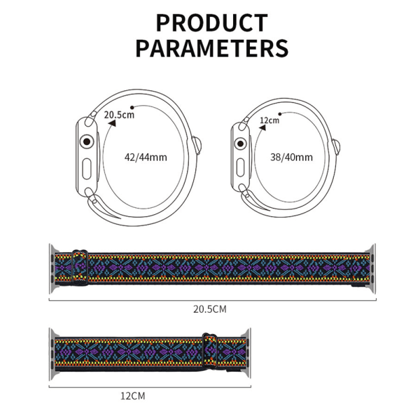 Nylon til Apple Watch-båndet Rainbow Rainbow