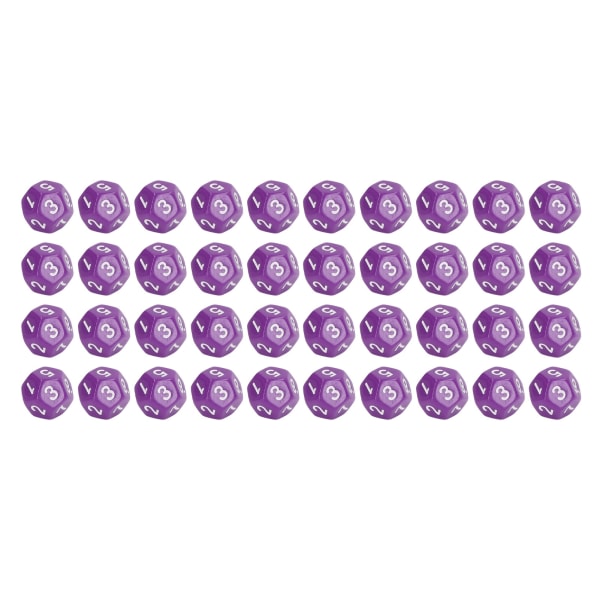 40 stk 12-sidet terningsæt polyedriske terninger til familiefest brætspil Pub Club-spil lilla