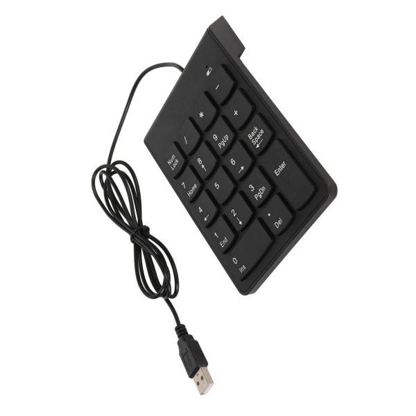 Kablet numerisk tastatur Svart USB-tilkobling 18 taster Stillegående Plug and Play Utjevning numerisk tastatur for bankkontorspill