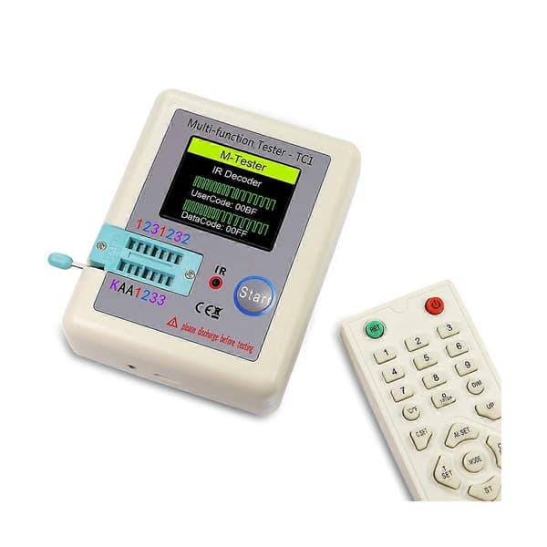 LCR-TC1 TC1 Multifunksjonell TFT Bakgrunnsbelyst Transistortester for Diode Triode Kondensator Resi.pa
