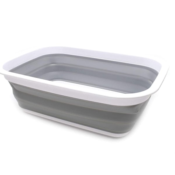 SAMMART 9,2L (2,37 gallon) sammenleggbar bøtte - Bærbar piknikkurv/bøtte - Sammenleggbar handlekurv - Plassbesparende oppbevaringsbeholder (blå)