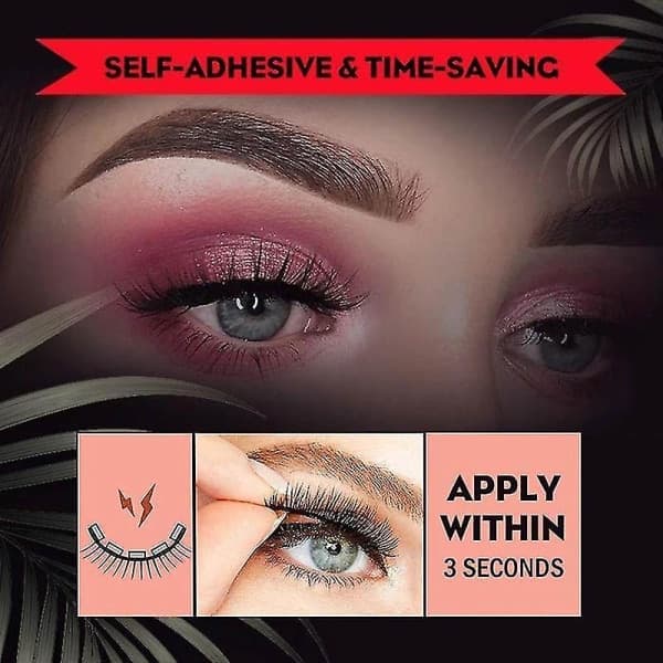 Paris Reusable Self-Adhesive Eyelashes Natural Look Washable Glue-Free Waterproof