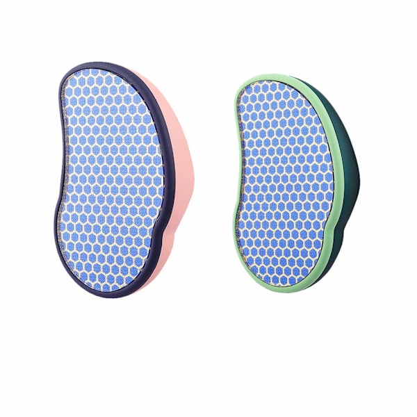 Glass Foot Files Set of 2, Foot Dead Skin Callus Remover with Nano Grinding Surface and Easy-Grip Back Case, Foot Scrubber for Wet or Dry Feet