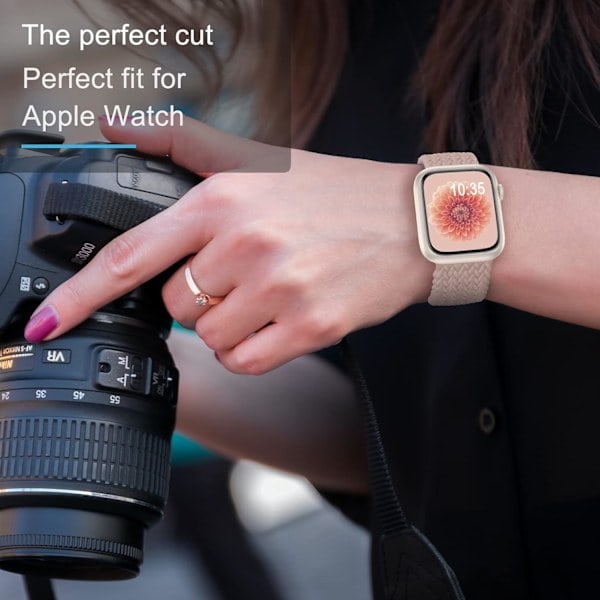 Paris Flätat armband kompatibelt med Apple Watch band 42mm 44mm 45mm 49mm, Mjuka justerbara elastiska band kompatibla med iWatch-serierna
